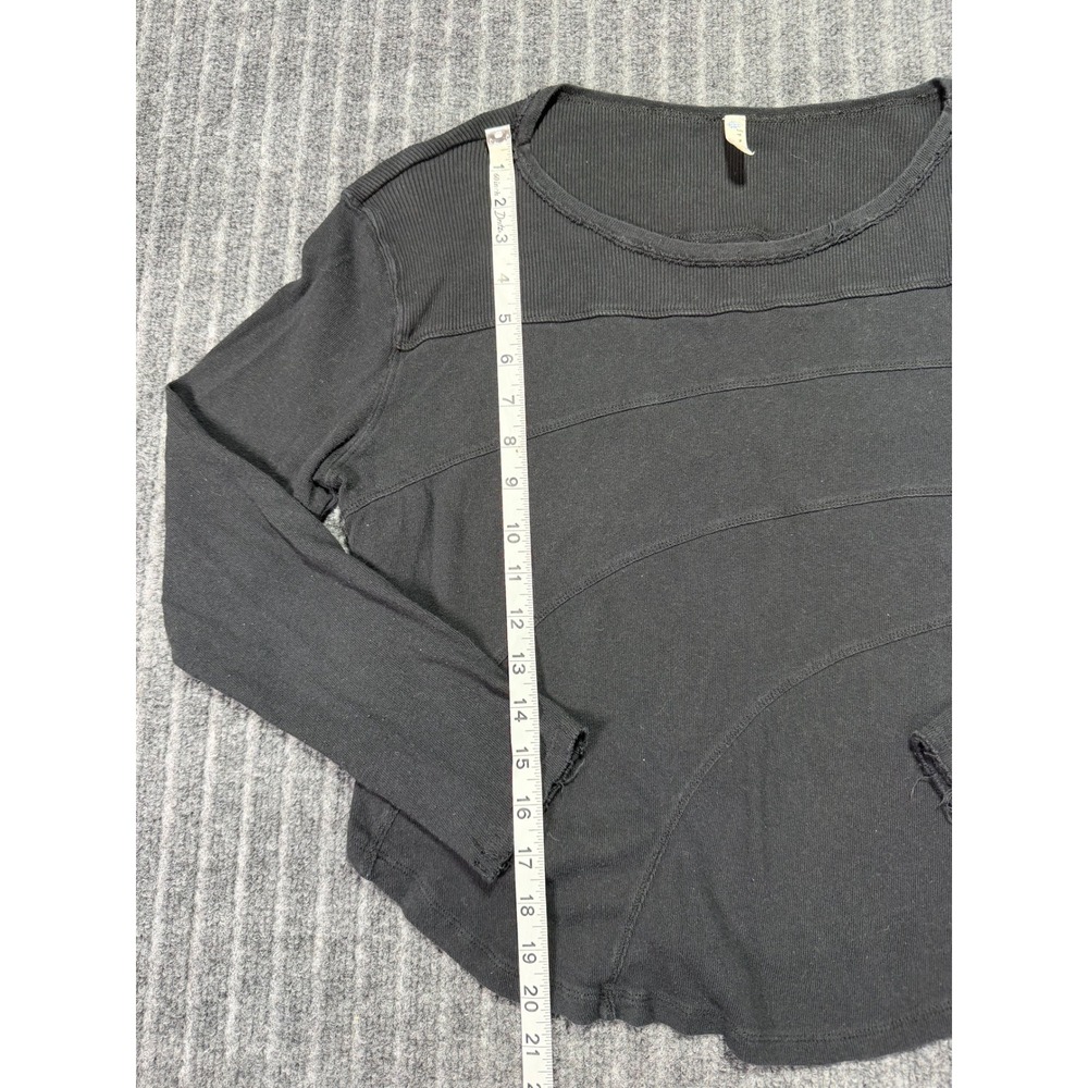 Free People Movement Long Sleeve Top M 100% Cotton Grunge Minimalist Sporty - Picture 7 of 7